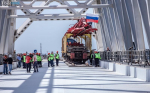 На Крымском мосту "встретились" рельсы первого железнодорожного пути [фото, видео]